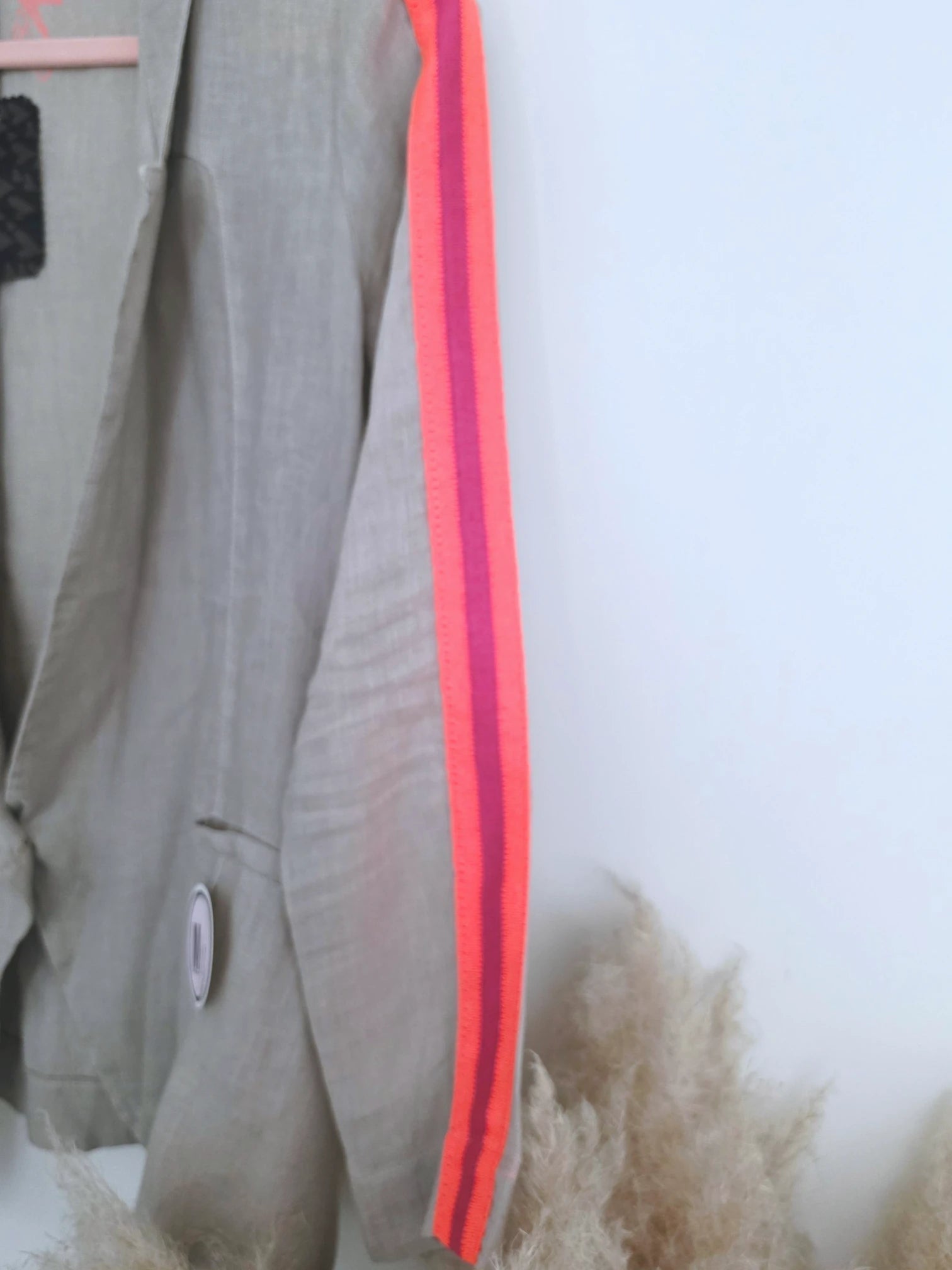 Veste en lin à bandes fluo