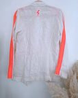 Ensemble veste + Pantalon en lin écru à bandes latérales fluo