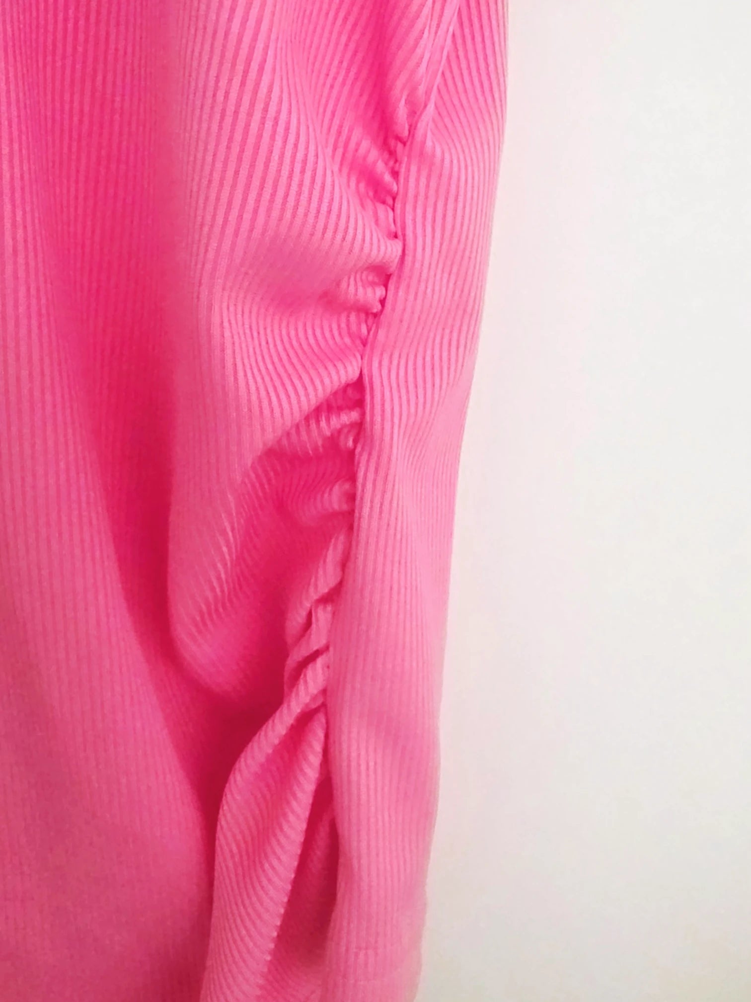 Débardeur rose maille côtelée