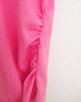 Débardeur rose maille côtelée