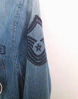 Chemise bleue en jean fine en coton