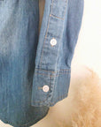 Chemise bleue en jean fine en coton
