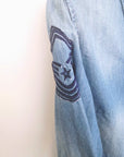 Chemise bleue en jean fine en coton