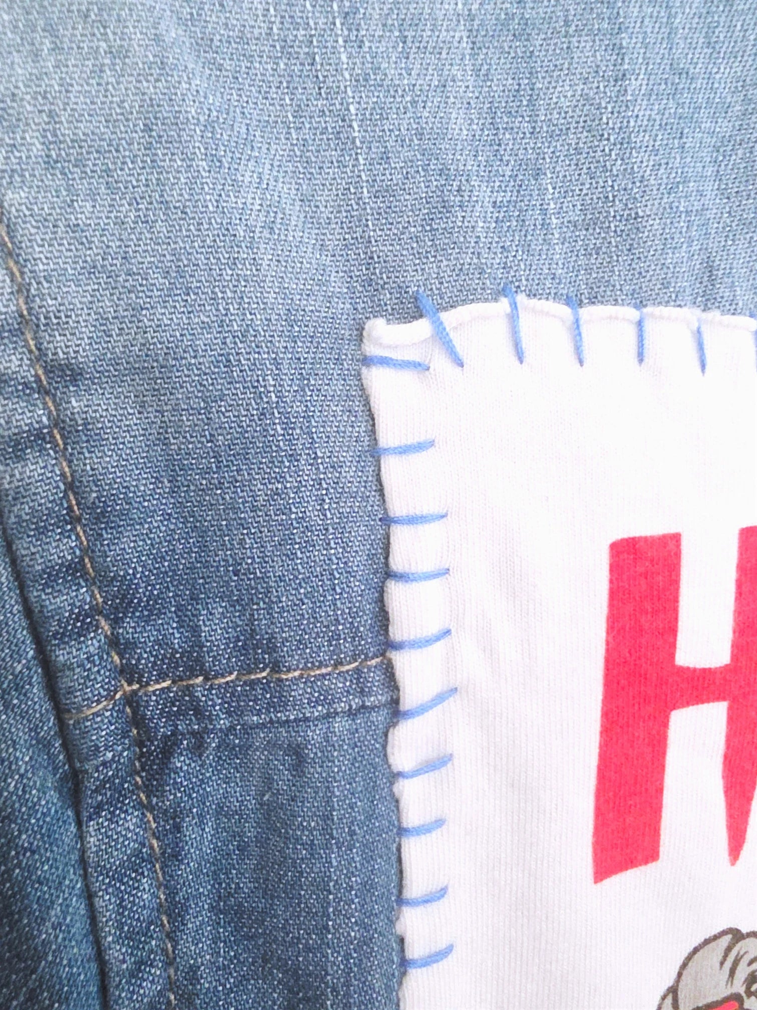 Chemise bleue en jean fine en coton
