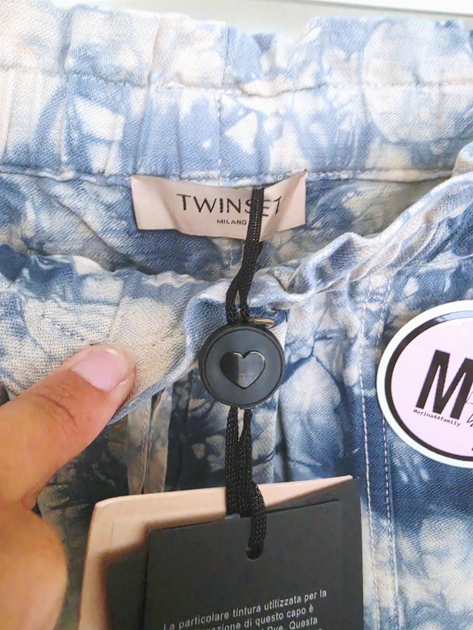 Short tie and dye bleu
