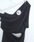 Robe fendu noire en lycra