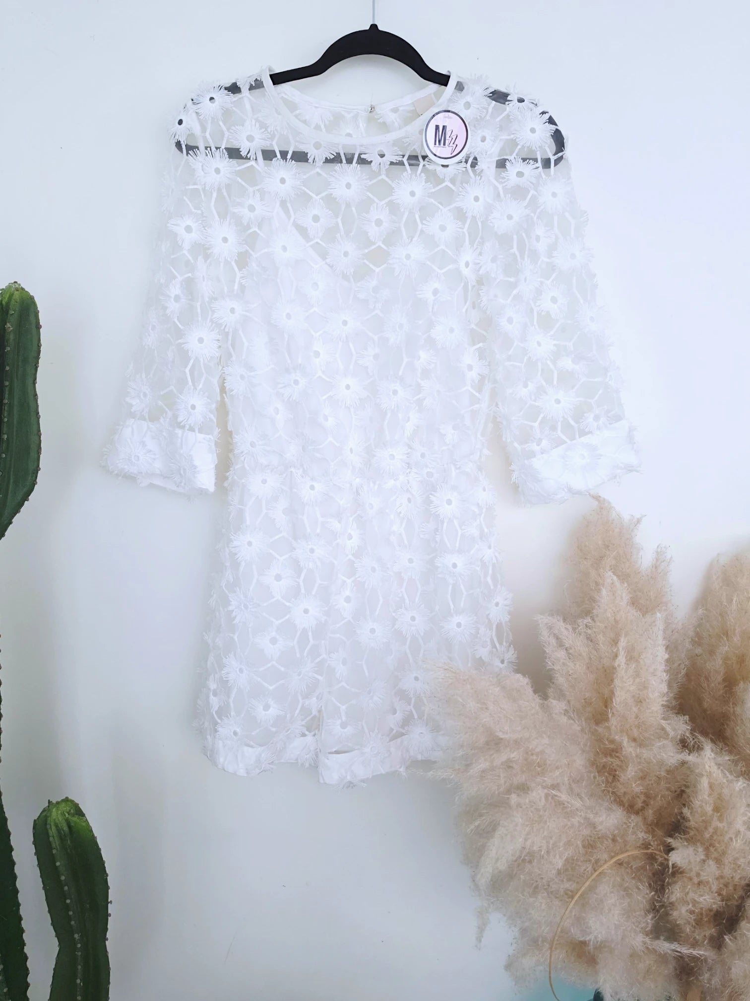 Combi-short en plumetis blanc