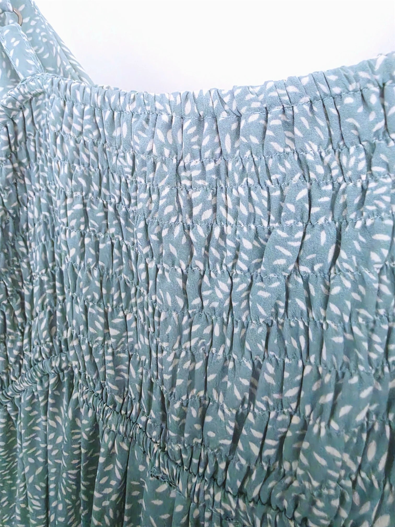 Robe longue vert d'eau à imprimé
