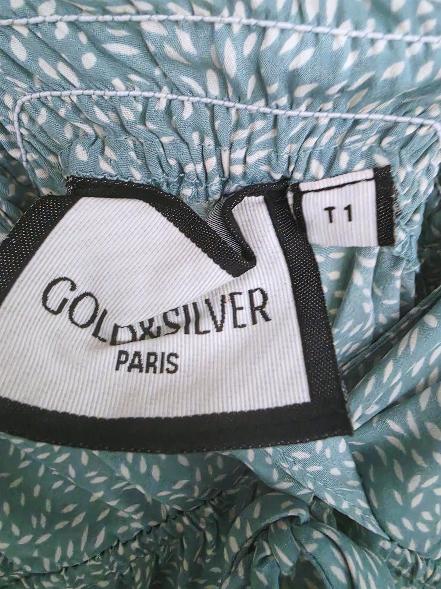 Robe longue vert d'eau à imprimé