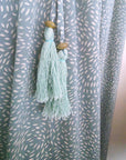 Robe longue vert d'eau à imprimé