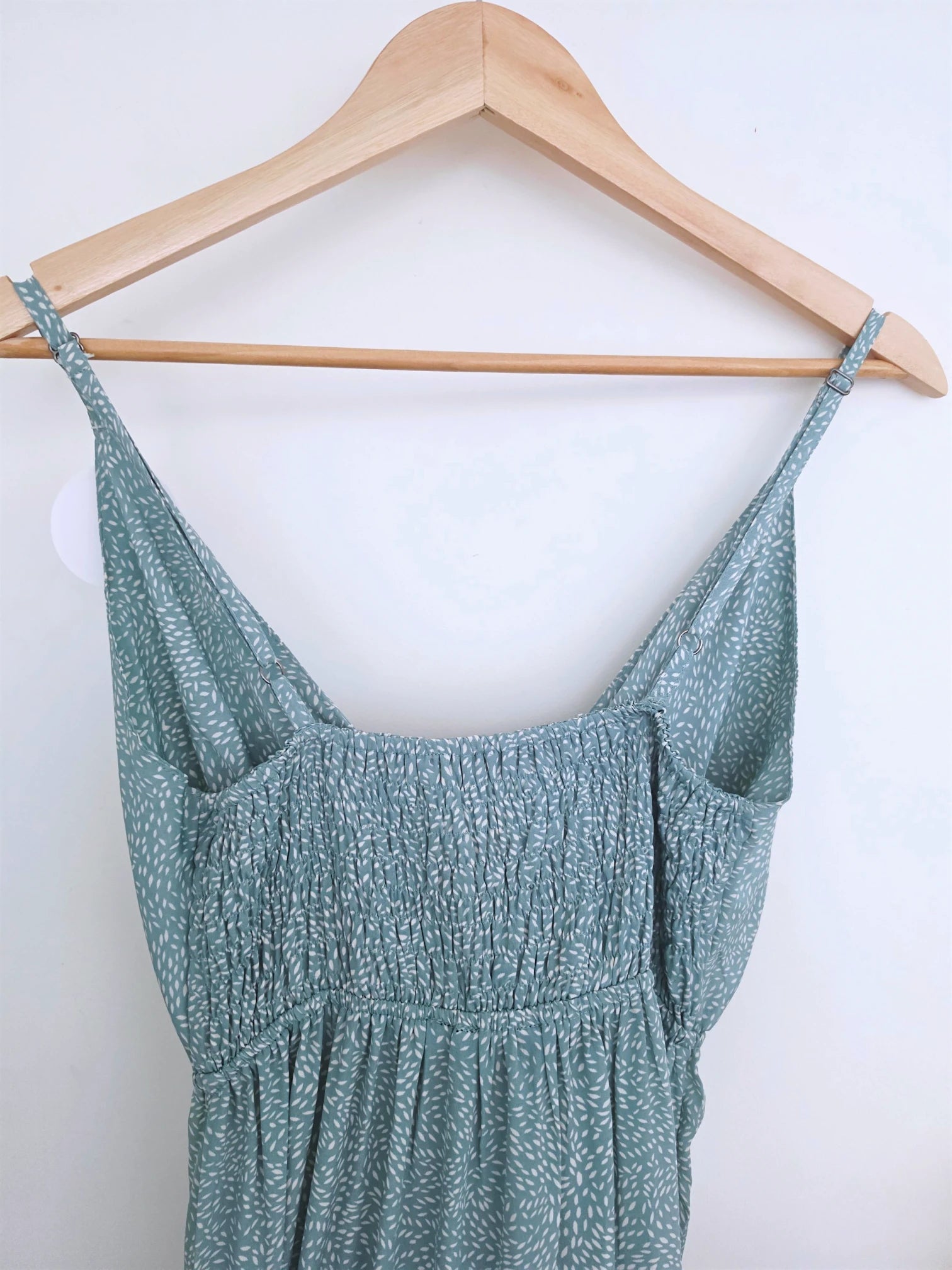 Robe longue vert d'eau à imprimé