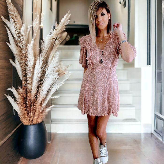 Robe portefeuille rose