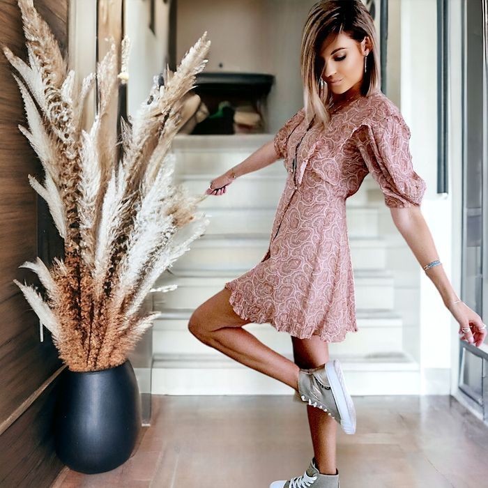 Robe portefeuille rose saumon           THE KOOPLES - 𝐌𝐚𝐫𝐢𝐧𝐚𝟒𝟒𝐟𝐚𝐦𝐢𝐥𝐲