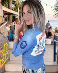Chemise bleue en jean fine en coton
