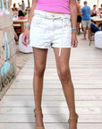 Short écru en jean coton