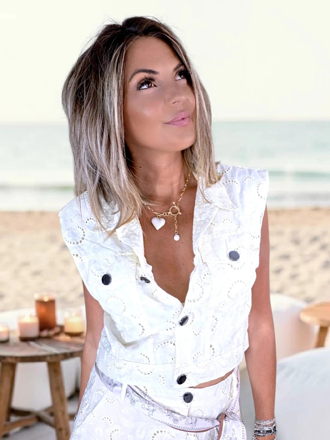 Ensemble écru veste + short