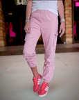 Pantalon cargo rose