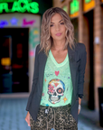 T-shirt skull fluo