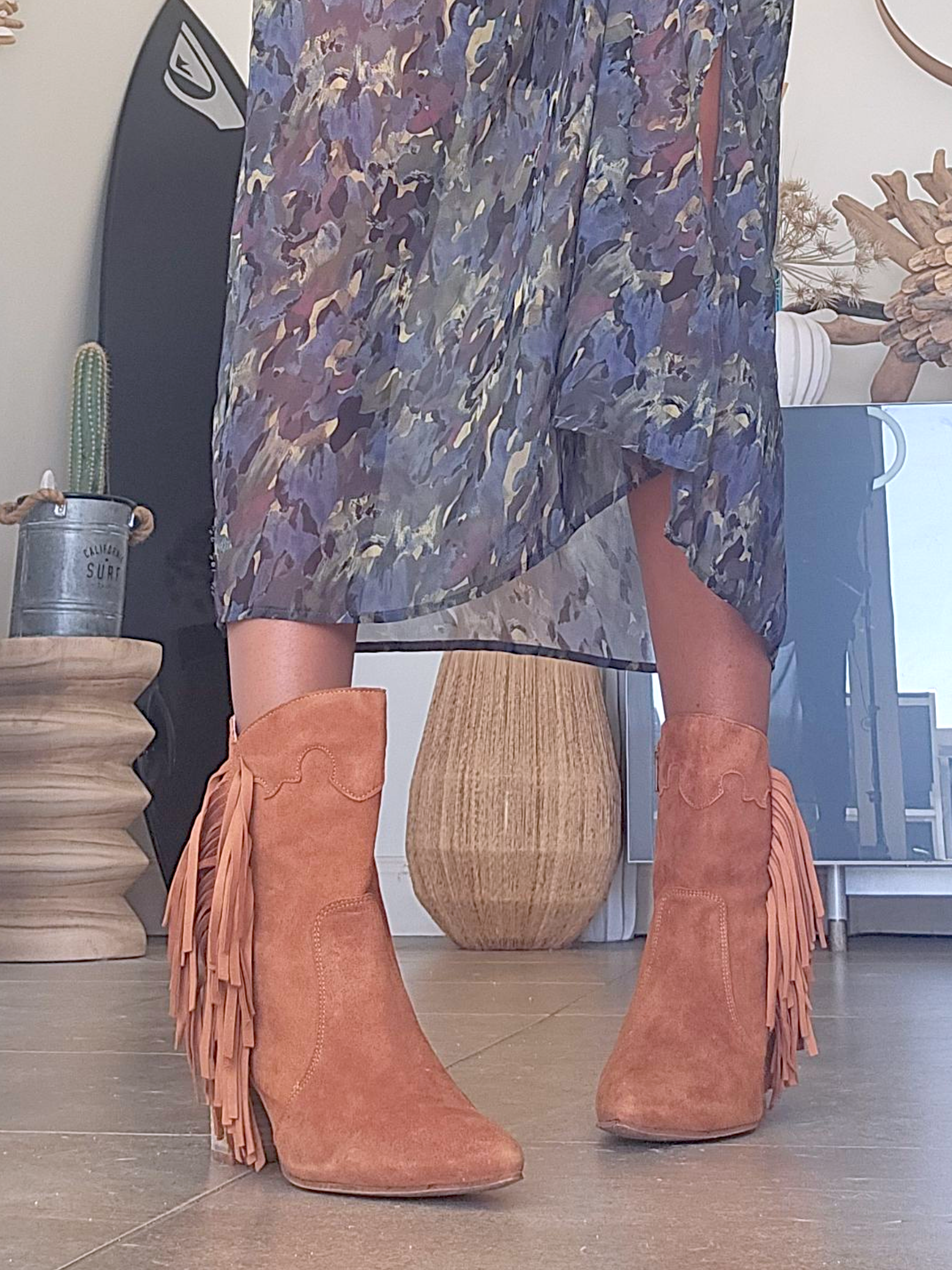 Bottines cowboy cuir