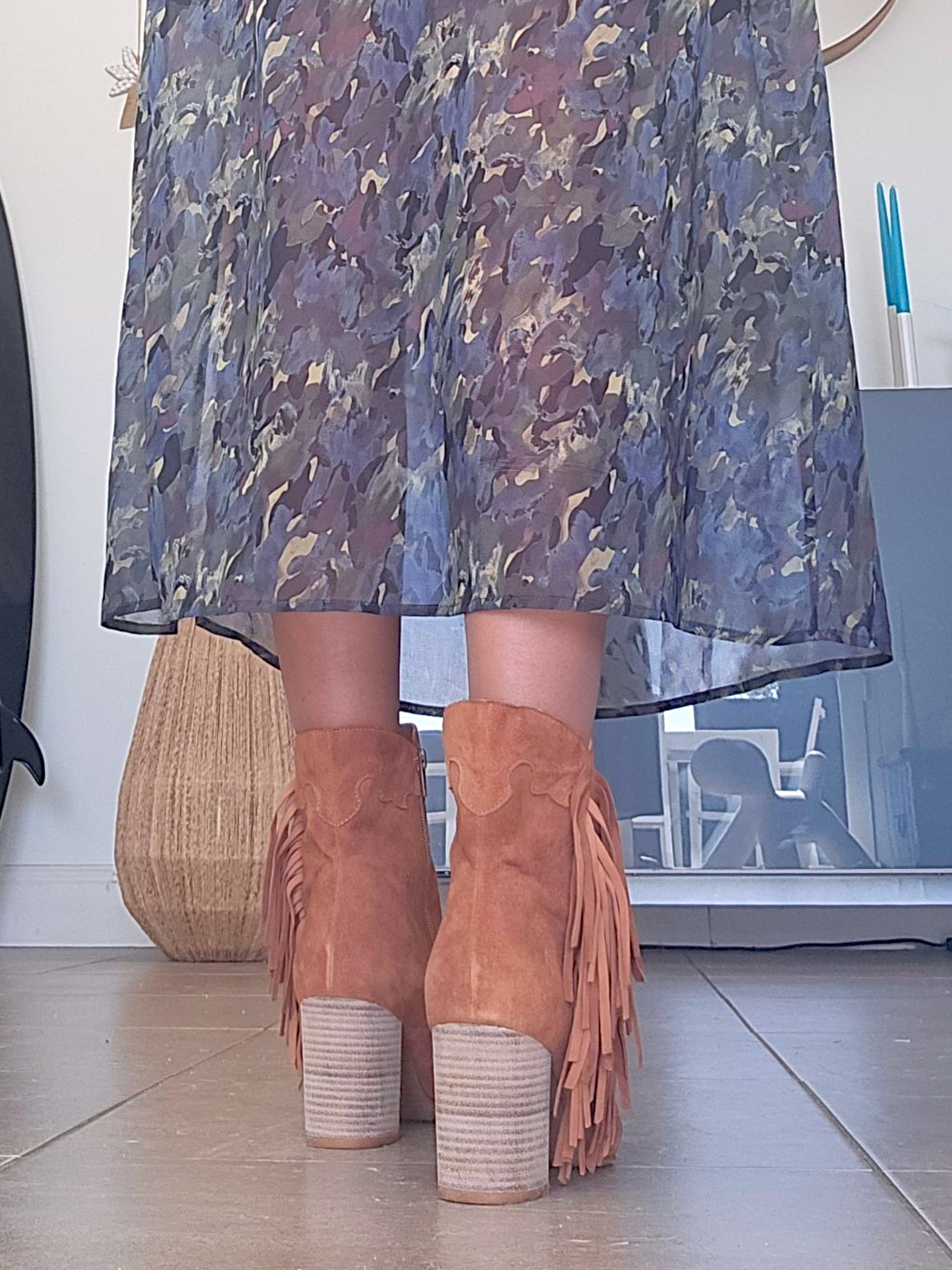 Bottines cowboy cuir