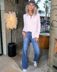 Jean bleu high flare