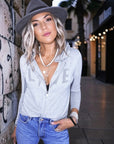 Cardigan gris "love"