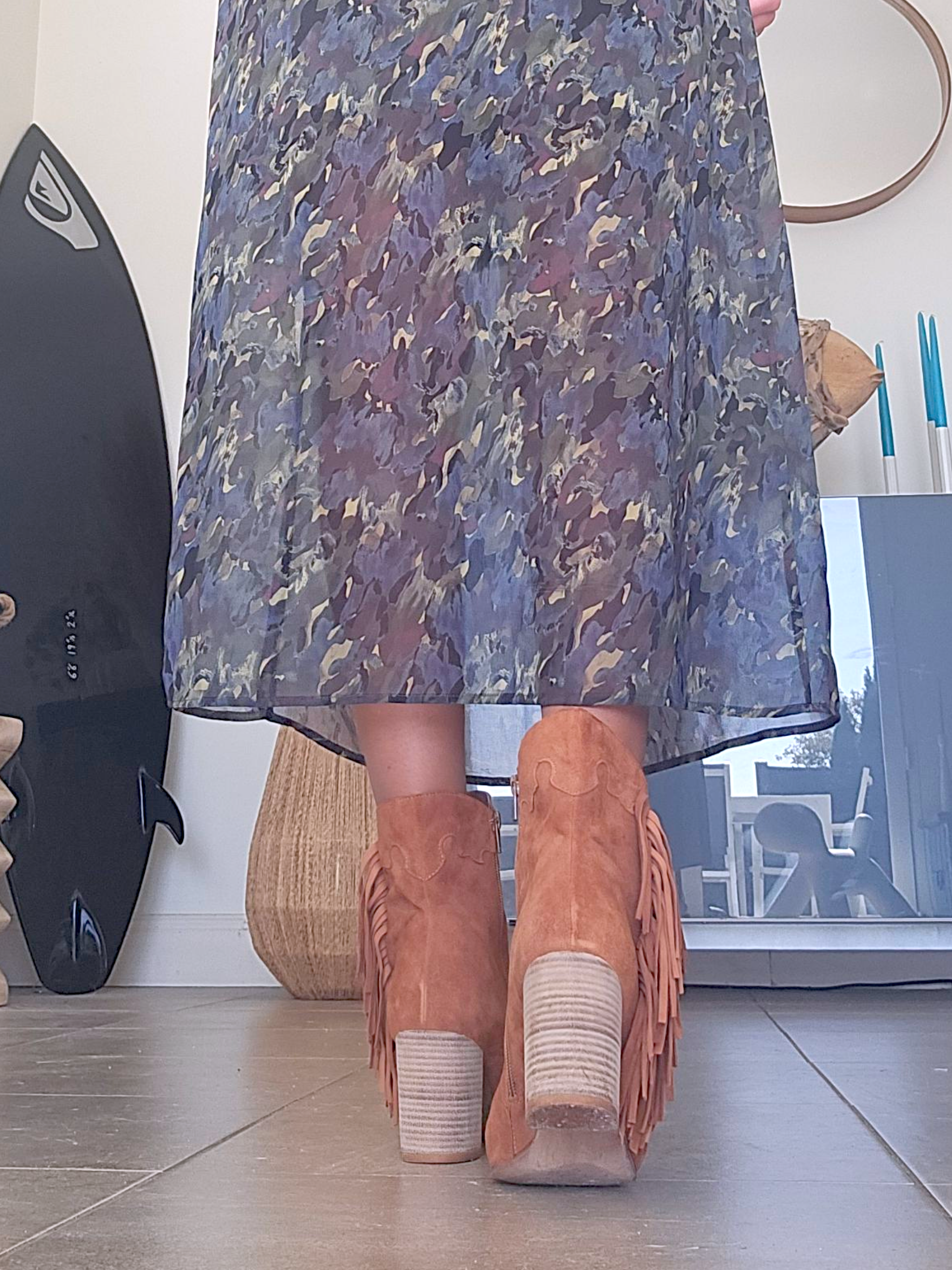 Bottines cowboy cuir